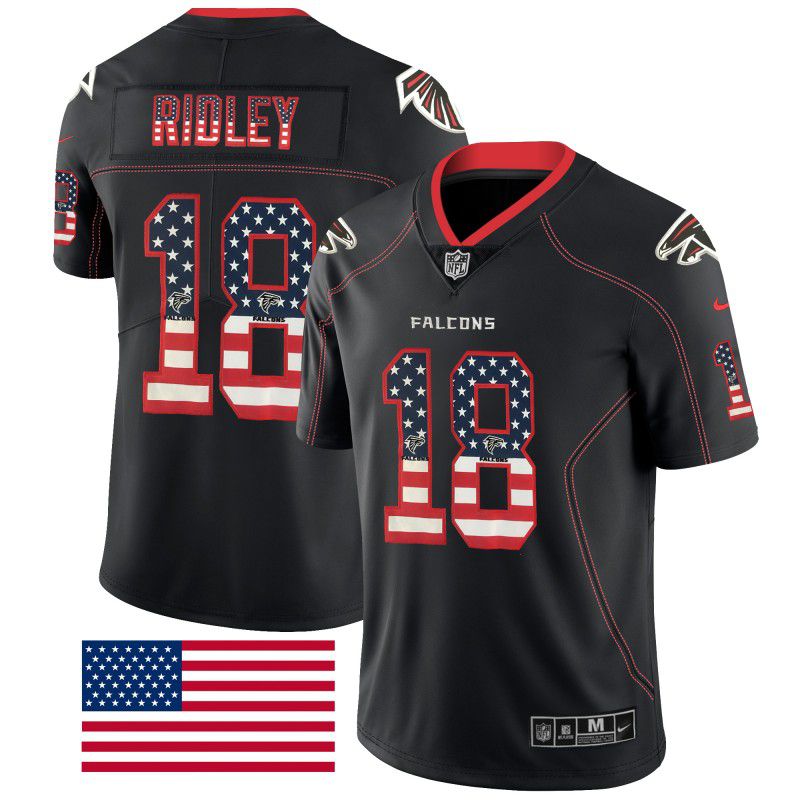 Men Atlanta Falcons #18 Ridley Nike USA Flag Fashion Black Color Rush Limited NFL Jerseys->atlanta falcons->NFL Jersey